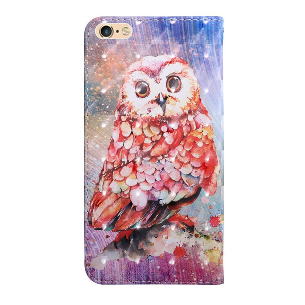 3D Painting Pattern Coloured Drawing Horizontal Flip TPU + PU Leatherette Case with Holder & Card Slots & Wallet For iPhone 7 / 8(Color Owl)