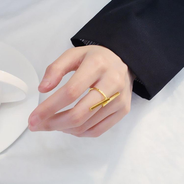 Creative Simple Geometry Opening Finger Rings Personality Jewelry(Gold)