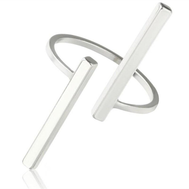 Creative Simple Geometry Opening Finger Rings Personality Jewelry(Silver)