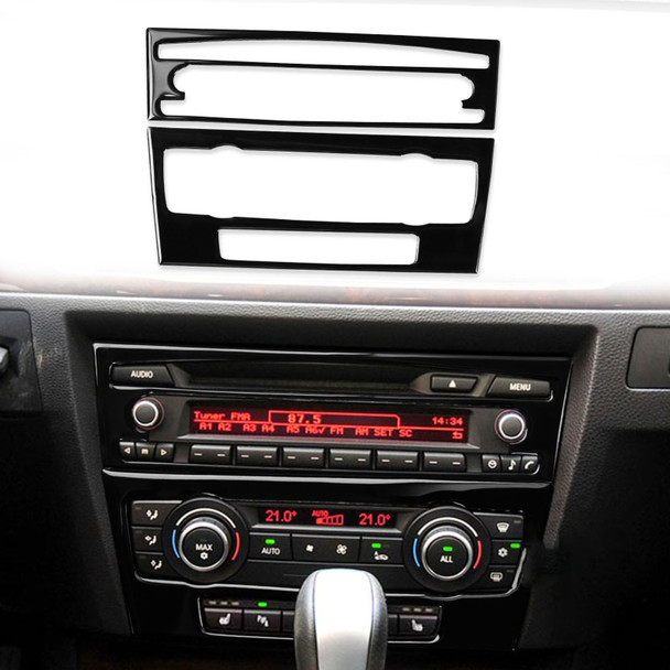 For BMW 3 Series E90/E92 2005-2012 2pcs Car Air Conditioner CD Control Panel Non-navigation with Holes Decorative Sticker, Left and Right Drive Universal