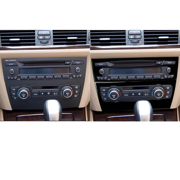 For BMW 3 Series E90/E92 2005-2012 2pcs Car Air Conditioner CD Control Panel Non-navigation without Holes Decorative Sticker, Left and Right Drive Universal