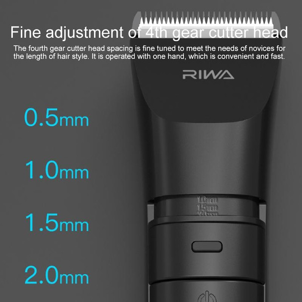 Original Xiaomi Youpin RIWA Electric Hair Clipper RE-6110 Full Body Washing Rechargeable Variable Speed Hair Trimmer(Black)