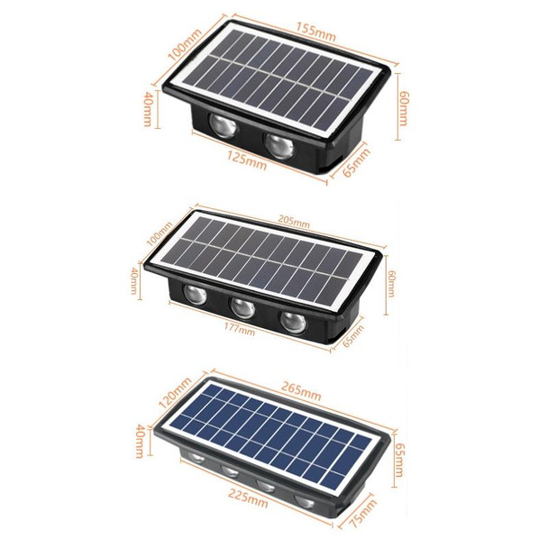 4LED Solar Wall Lamp Outdoor Waterproof Up And Down Double-headed Spotlights(Warm Light)