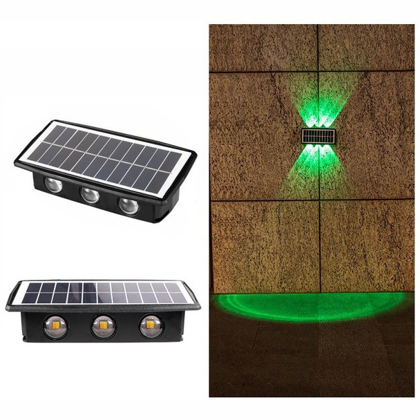 6LED Solar Wall Lamp Outdoor Waterproof Up And Down Double-headed Spotlights(Color Light)