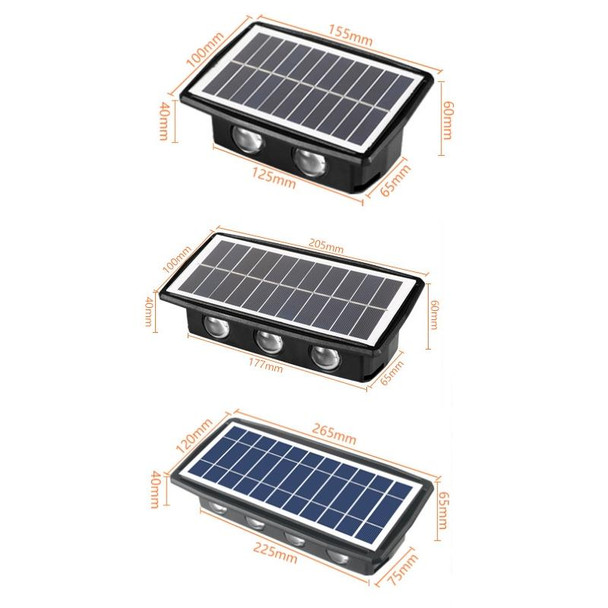 4LED Solar Wall Lamp Outdoor Waterproof Up And Down Double-headed Spotlights(White+Warm Light)