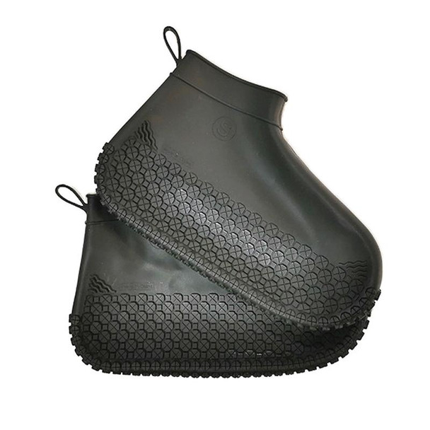 Silicone Non-slip Thickened Wear-resistant Waterproof Shoe Boots Cover, Size:S(Black)