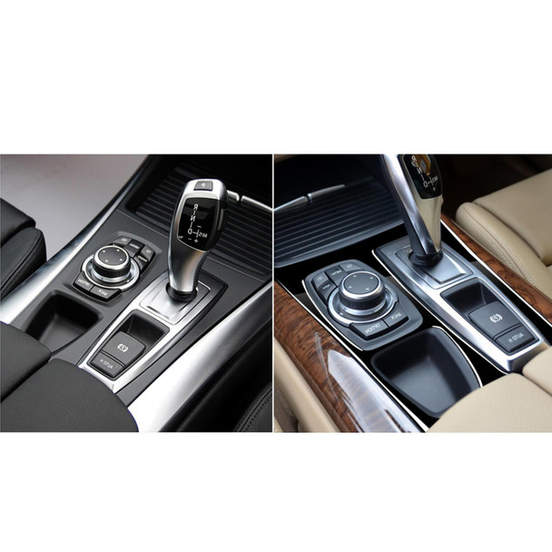 Car Right Drive Gear Panel US Version Decorative Sticker for BMW X5 E70 2008-2013 / X6 E71 2009-2014(Black)