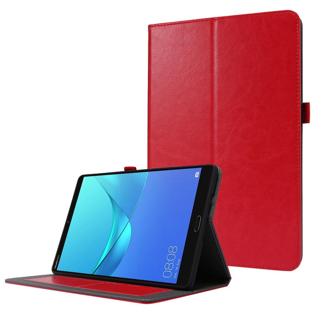 For Huawei Honor Pad X6 Crazy Horse Texture Horizontal Flip Leatherette Case with 2-folding Holder & Card Slot(Red)