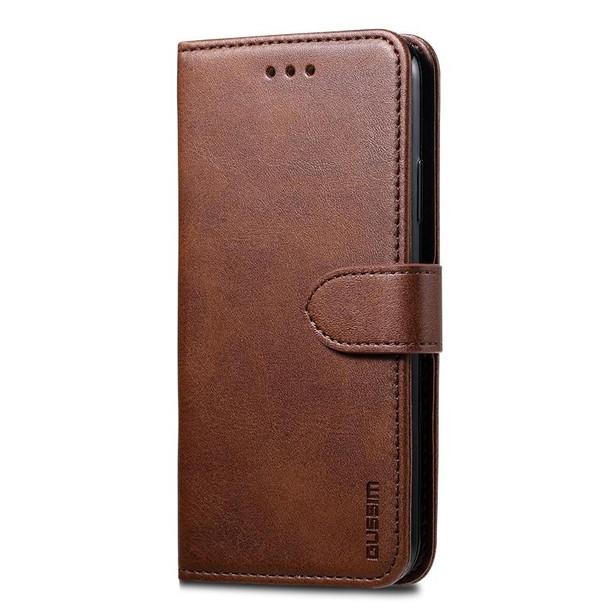 iPhone XR GUSSIM Magnetic Horizontal Flip Leather Case with Holder & Card Slots & & Wallet(Brown)