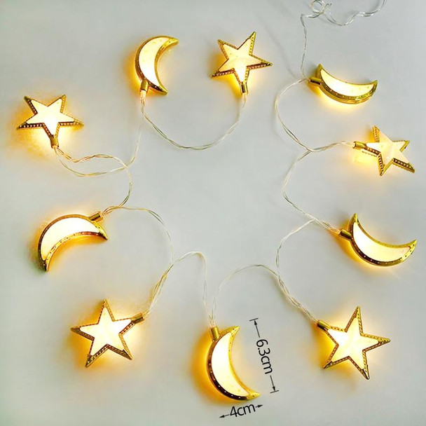 3m 20 Lights Battery Model LED Star Moon Light String Eid Al-Adha Decorative Pendant(Moon-Colorful)