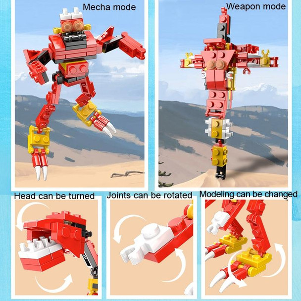 1601A Tyrannosaur CAYI 3 In 1 Mecha Dinosaur Small Particles Puzzle Building Blocks Children Toys