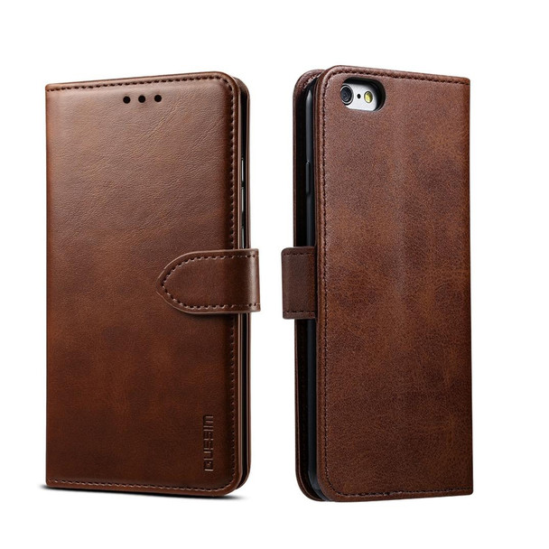 iPhone 6 Plus GUSSIM Magnetic Horizontal Flip Leather Case with Holder & Card Slots & & Wallet(Brown)