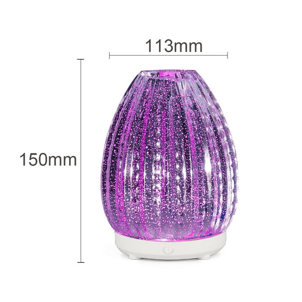 100ml Creative Vase Shape Aromatherapy Machine 3D Glass Humidifier Automatic Alcohol Sprayer with Colorful LED Lamp