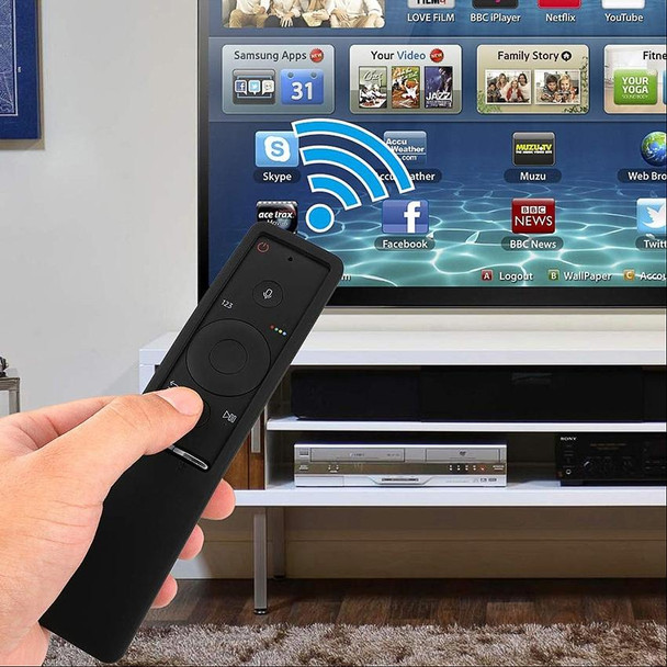 Non-slip Texture Washable Silicone Remote Control Cover for Samsung Smart TV Remote Controller (Black)