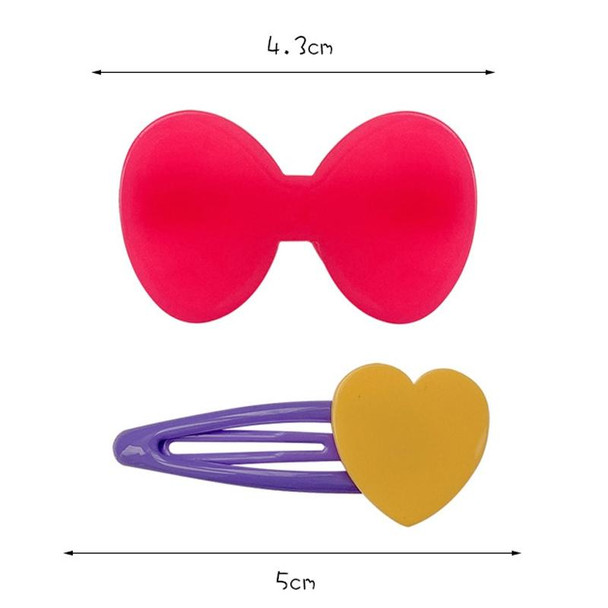 10pcs Colorful Love Children Hair Clip Hair Accessories(Orange Heart)