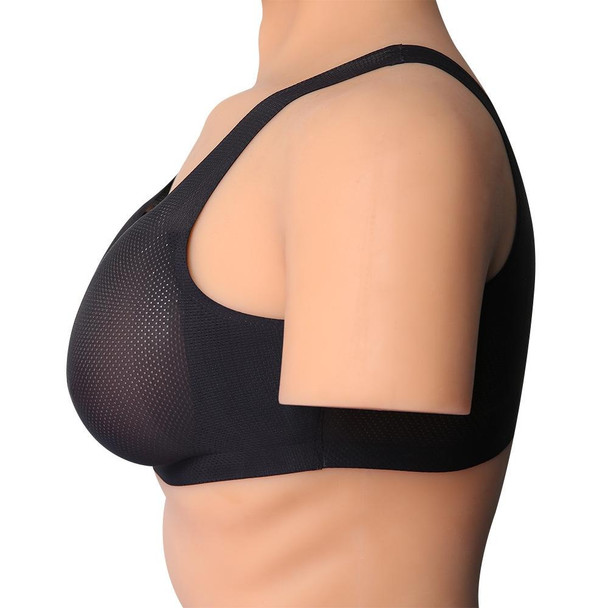 CD Crossdressing Silicone Fake Breast Vest Underwear, Size: B+M 600g(Black+Fake Breast)