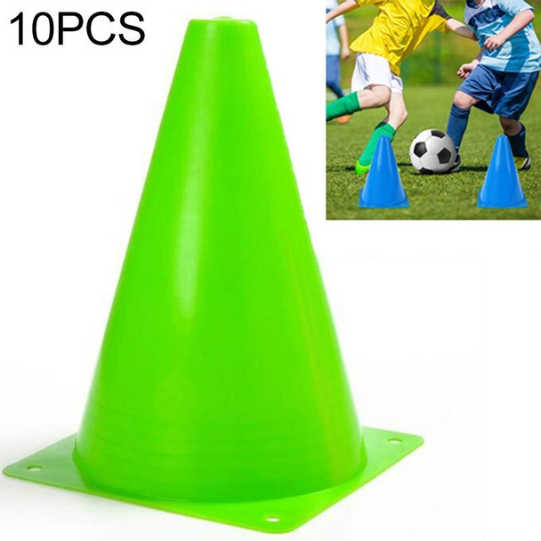 10 PCS Football Obstacle Sign Tube Thickening Road Block Cone without Hole, Size: 18 x 14cm(Green)