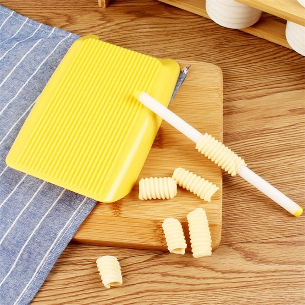 2 PCS Plastic Pasta Macaroni Board Spaghetti Maker Rolling Pin Mold Kitchen Tool(Yellow)