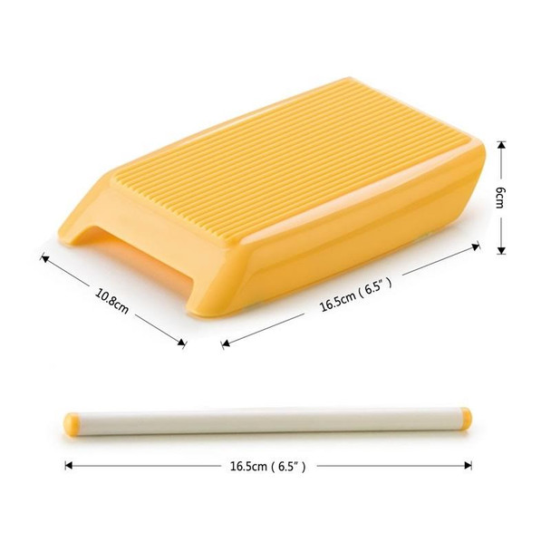 2 PCS Plastic Pasta Macaroni Board Spaghetti Maker Rolling Pin Mold Kitchen Tool(Yellow)