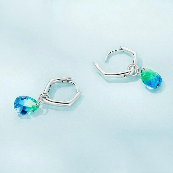 SCE1543 Sterling Silver S925 Gradient Glass Irregular Water Drop Earrings