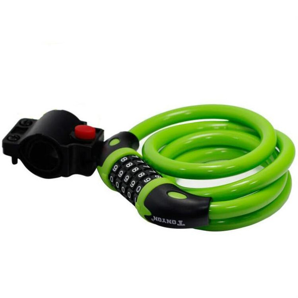 TONYON TY566 Bicycle Lock Five-digit Code Lock Mountain Bike Bar Wire Lock Single Rim Lock(Green)