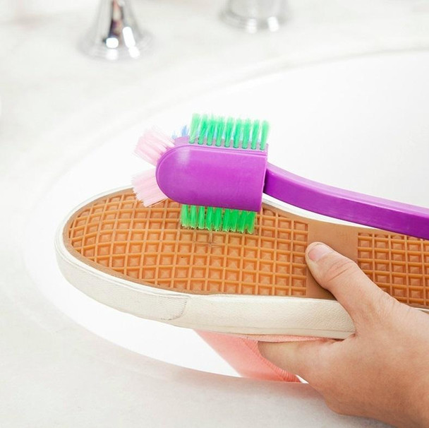 4PCS Long Handle Shoe Brush Cleaning Shoe Cleaning Brush Household Items Soft Hair Multi-head Brush Random Color