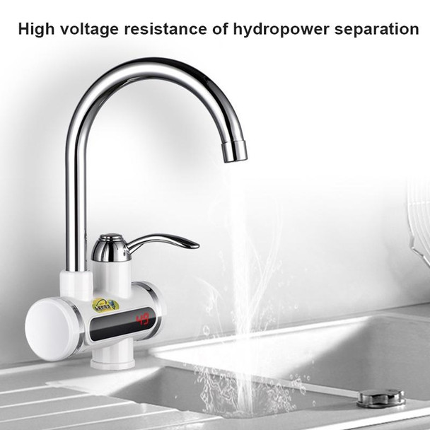 220V Kitchen Tankless Water Heater Instant Electric Faucet Electric Heater Tap with Temperature Display(Water from below)