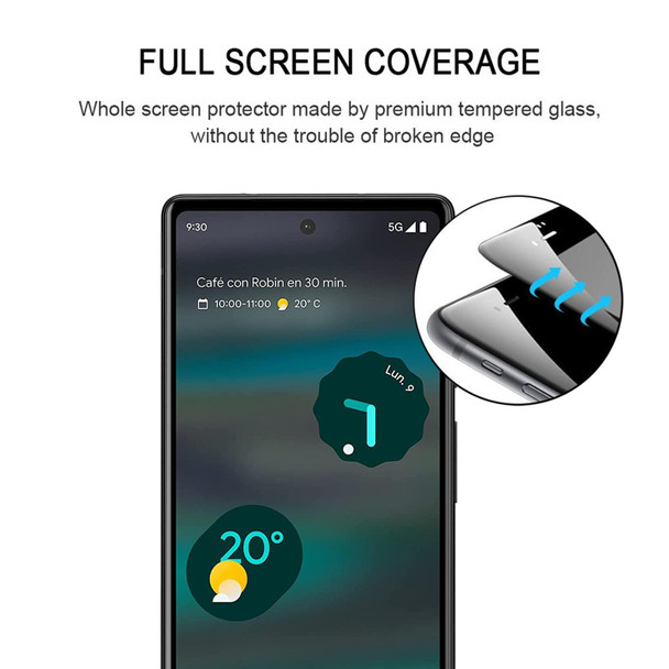 For Google Pixel 6a Full Glue Full Cover Screen Protector Tempered Glass Film