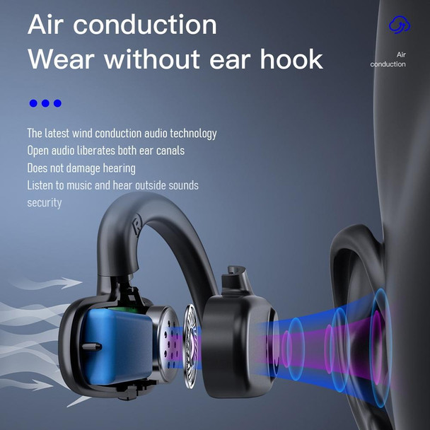 Bone Conduction Concepts Digital Display Stereo Bluetooth Earphones, Style: Single Ear(Green)