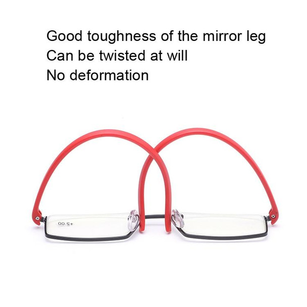 TR90 Seniors Clear Glasses With Portable Case Lightweight Presbyopic Glasses, Degree: +2.50(Blue)