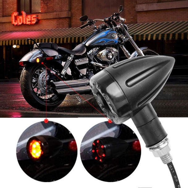 4 PCS DC 12V Motorcycle 13-LED Tail Turn Signal Lamp Indicators Blinker Light, (Yellow + Red Light)