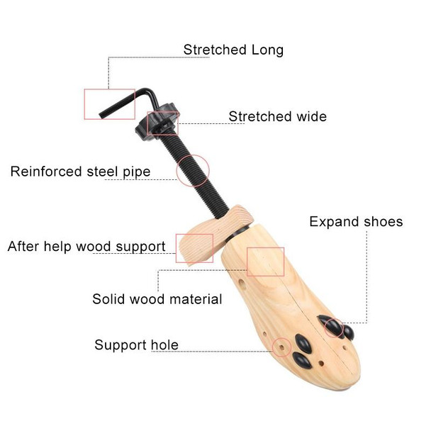 Pine Wood Unisex Fixed Fits Support Stretcher Shaper Shoes Expander , Size: L42-46Yards