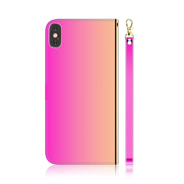 iPhone X / XS Imitated Mirror Surface Horizontal Flip Leather Case with Holder & Card Slots & Wallet & Lanyard(Gradient Color)