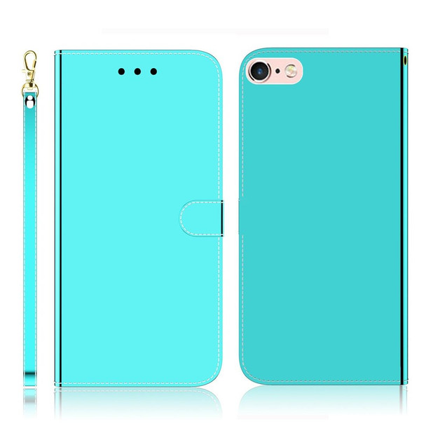iPhone 6 / 6s Imitated Mirror Surface Horizontal Flip Leather Case with Holder & Card Slots & Wallet & Lanyard(Mint Green)