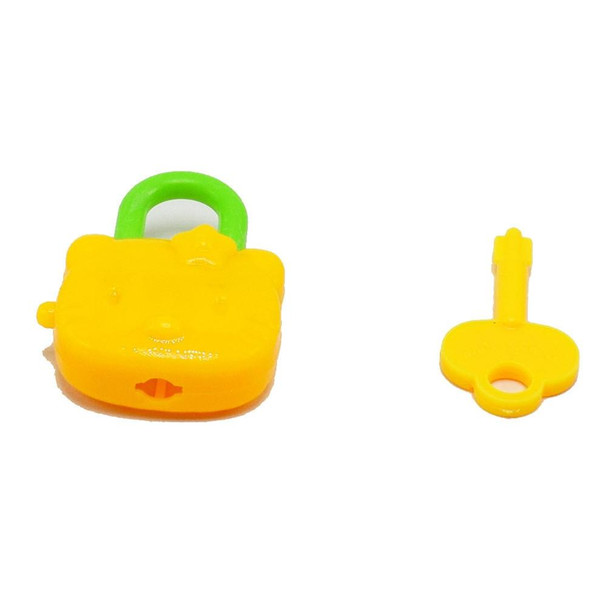10 PCS Colorful Plastic Cartoon Toy Lock for Kids with Keys Birthday Toy, Random Color Delivery