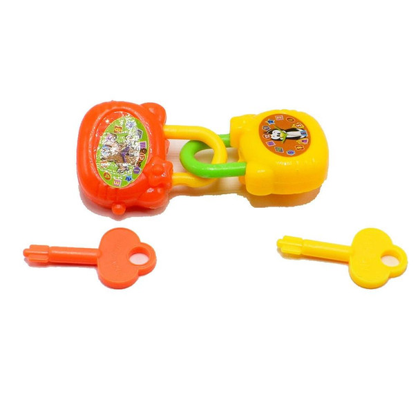 10 PCS Colorful Plastic Cartoon Toy Lock for Kids with Keys Birthday Toy, Random Color Delivery