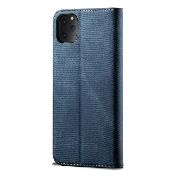 iPhone 11 Pro Denim Texture Casual Style Horizontal Flip Leather Case with Holder & Card Slots & Wallet(Blue)