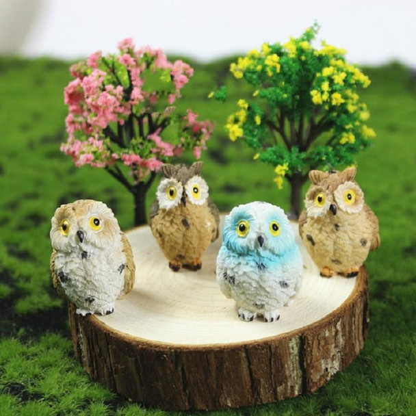 4 PCS/Set Mini Simulation Owl Gardening Decorative Animal Ornaments