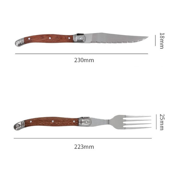 Rosewood Handle Stainless Steel Knife and Fork Cutlery,Spec: 1 Fork