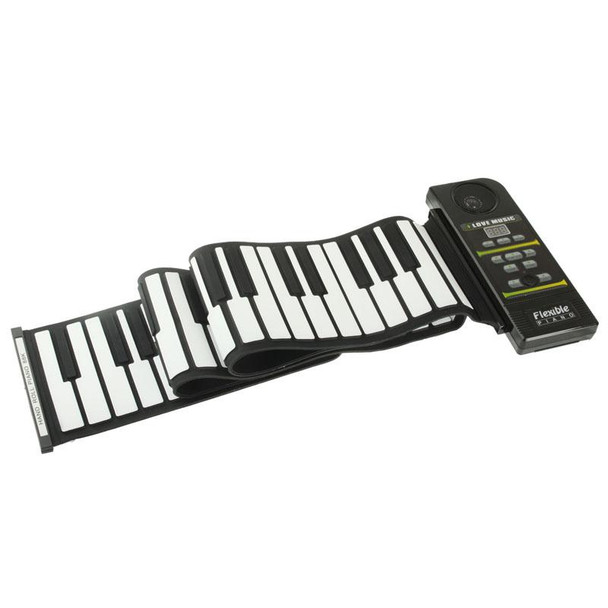 88 Keys Portable MIDI Silicone Flexible Roll Up Piano, Keyboard: 133 x 14.2 x 0.6cm