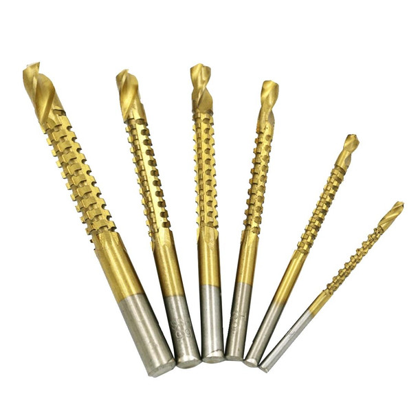 6 PCS/Set High Speed Steel Straight Shank Twist Drill Bit for Drilling Metal, Wood and Plastics