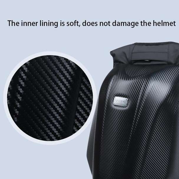 Motorcycle Rainproof Shoulders Helmet Riding Carbon Fiber Hard Backpack (Black)