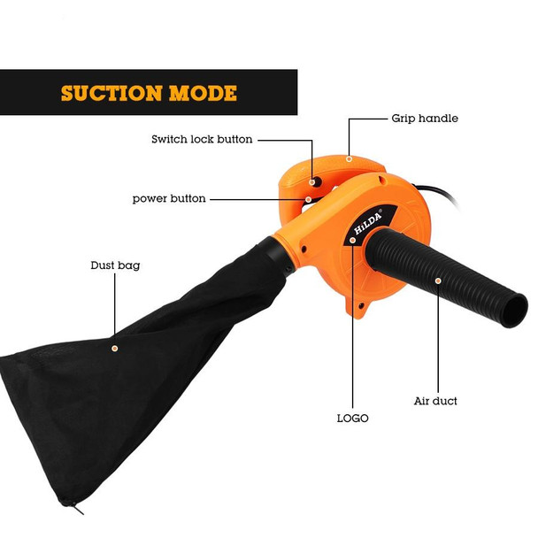 Hilda CFJ-1 600W Blow-Suction Dual-purpose Adjustable Air Blower Dust Blowing Cleaner