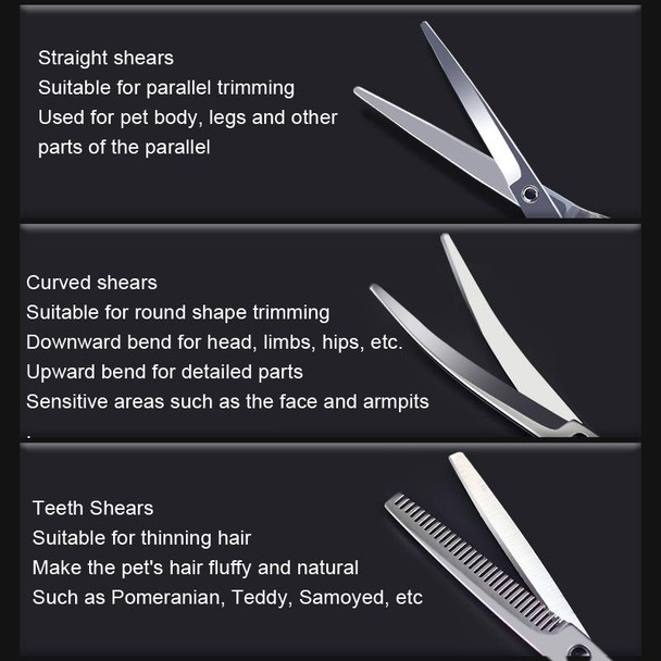 Pet Grooming Scissors Dog Cat Hair Trimming Haircutting Tools, Style: 7.0 inch Straight Shear