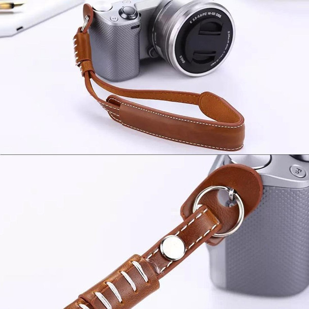 Wrist Strap Grip PU Leather Hand Strap for SLR / DSLR Cameras(Brown)