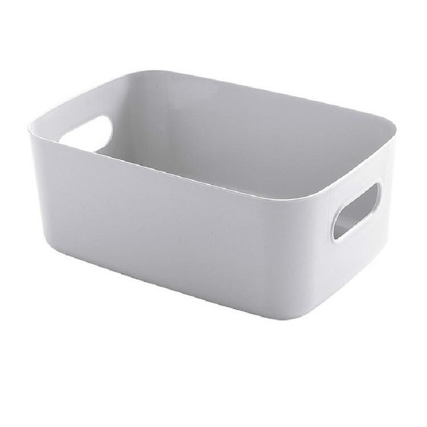 Desktop Storage Box Bathroom Kitchen Plastic Storage Basket Snacks Sundry Storage Basket Cosmetics Storage Basket(Gray)