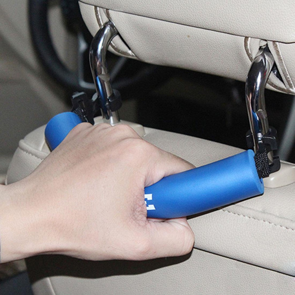 Car Seat Headrest Soft Safety Handle Holder Hanger with Hooks(Blue)