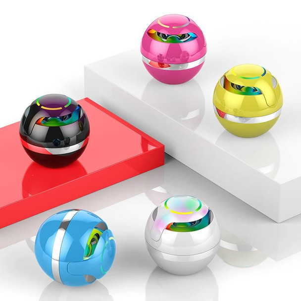 GS009 Bluetooth 4.2 Round Ball Small Speaker With Colorful Light Support TF Card / FM(Pink)