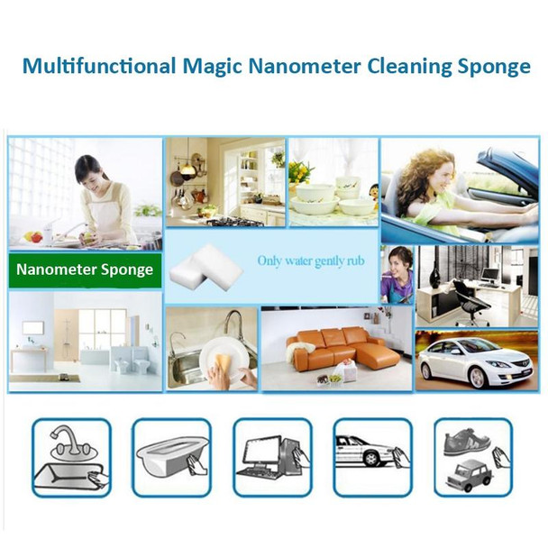 10 PCS Magic Nanometer Cleaning Sponge with Strong Decontamination, Size: 10cm x 6cm x 2cm