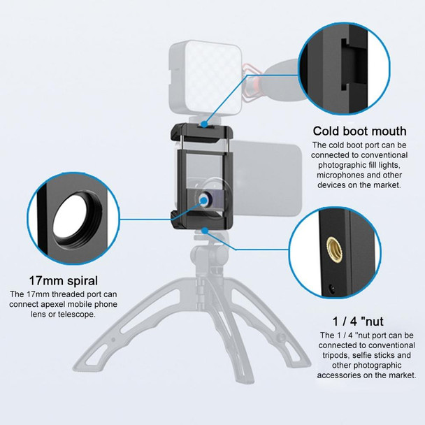 APEXEL F001 Multifunctional Handheld Stabilizer Rig Mount Lens Phone Clip
